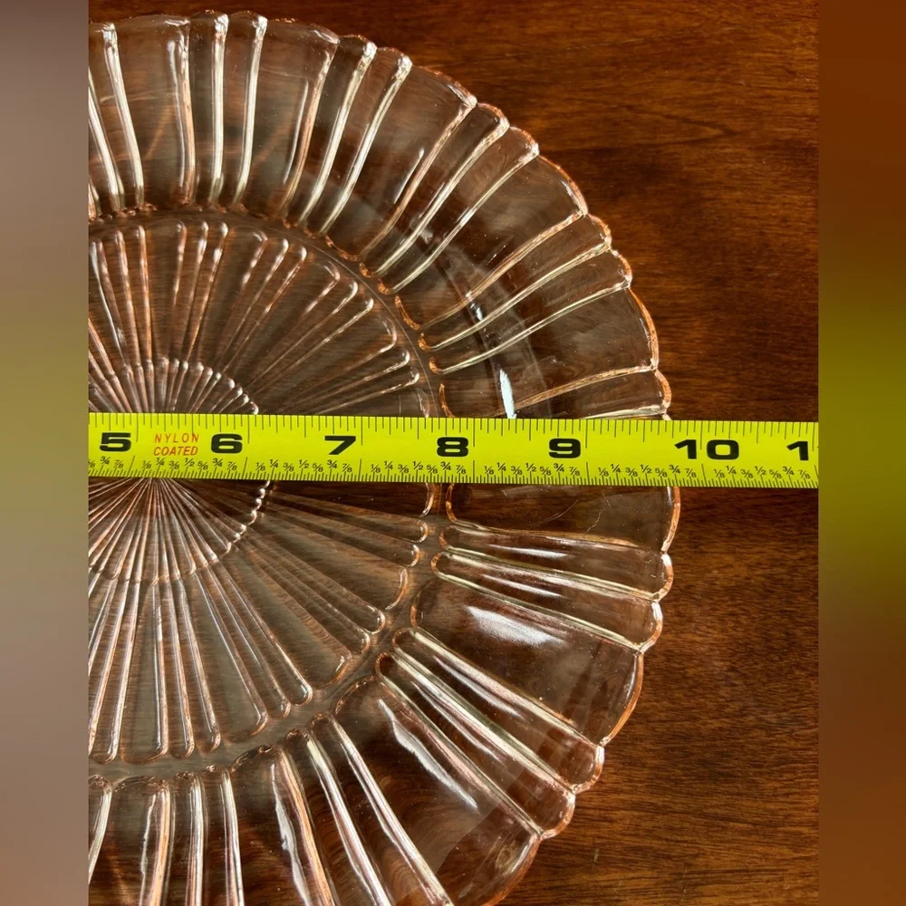 Hocking Glass OLD CAFE Pink Depression Glass Dinner Plate vintage